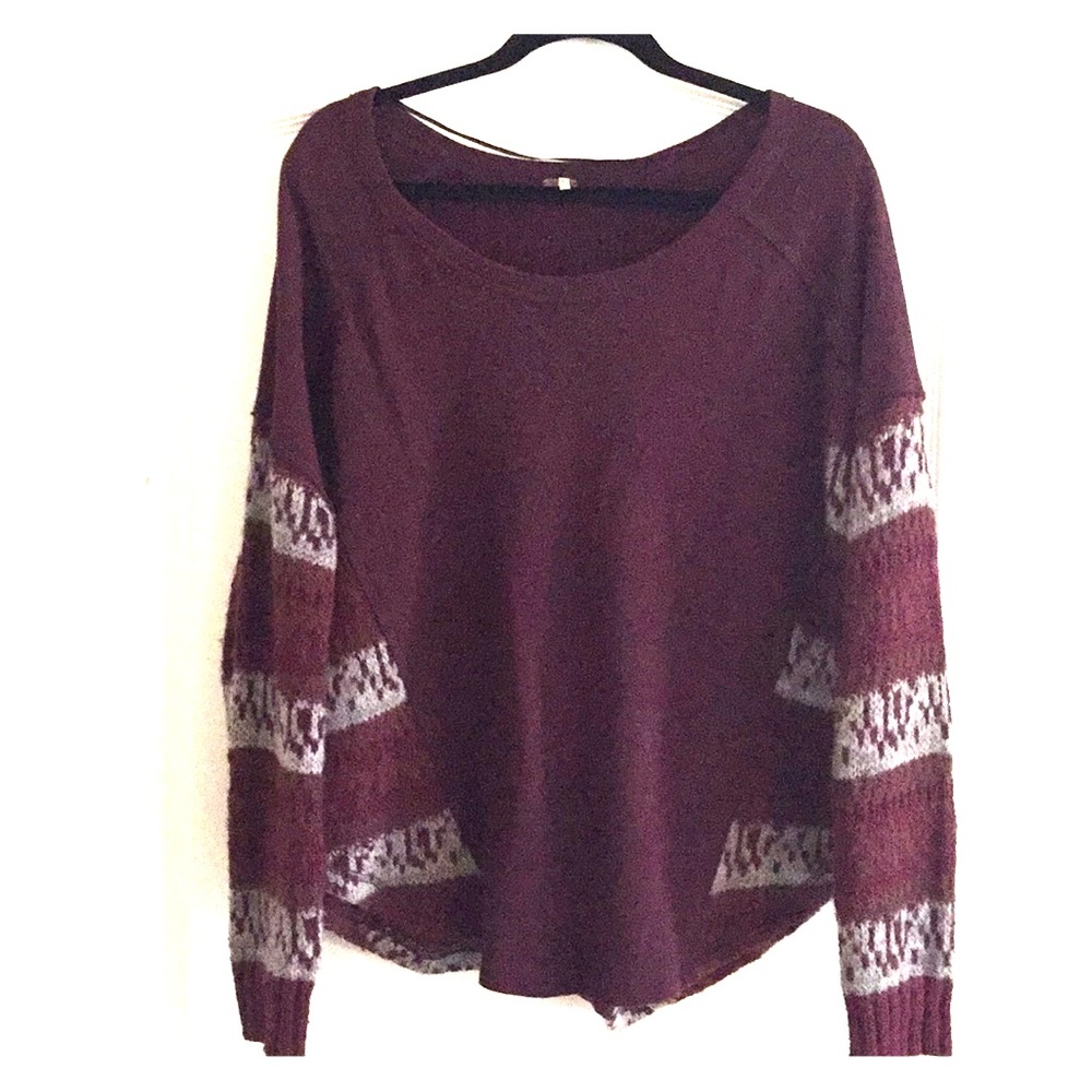 Free People sweatshirt/sweater in wine color.